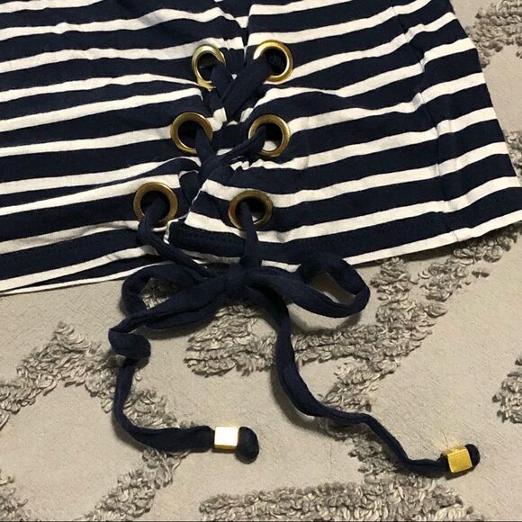 Micheal Kors nautical stripe 3/4 sleeve tee size M - Picture 5 of 9